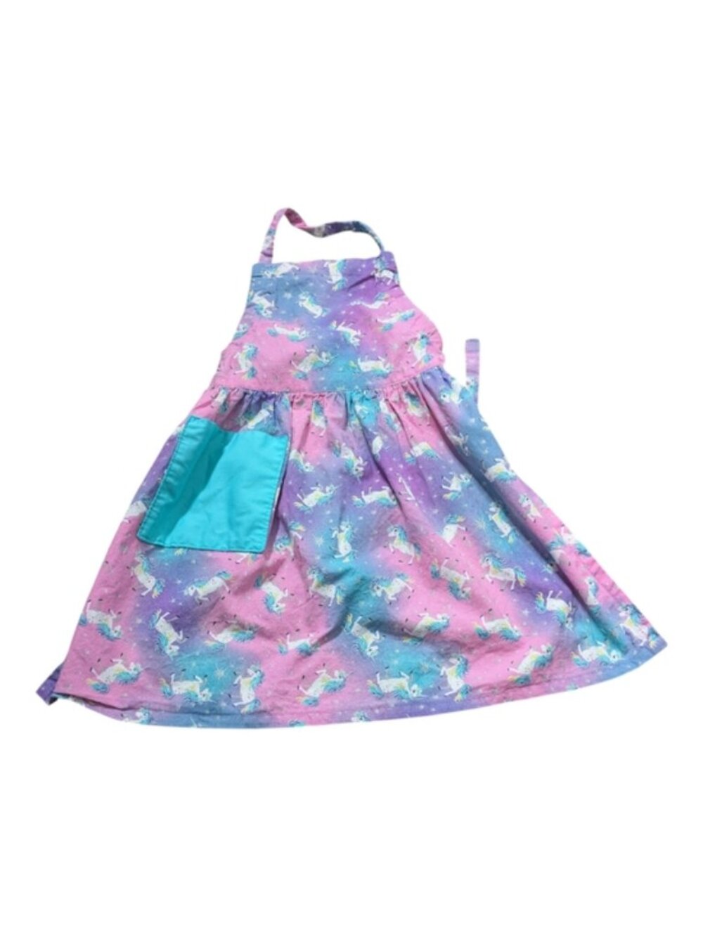 **4/$20**‎ Handmade Unicorn Child's Apron Cotton Purple/Pink/Blue W/Pocket
